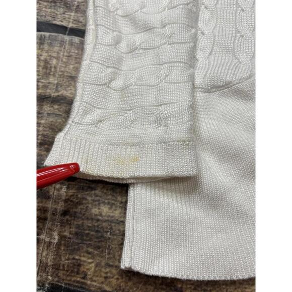 Lauren Ralph Lauren Cardigan Sweater Womens Medium Cable Knit Open Shawl - Picture 6 of 15